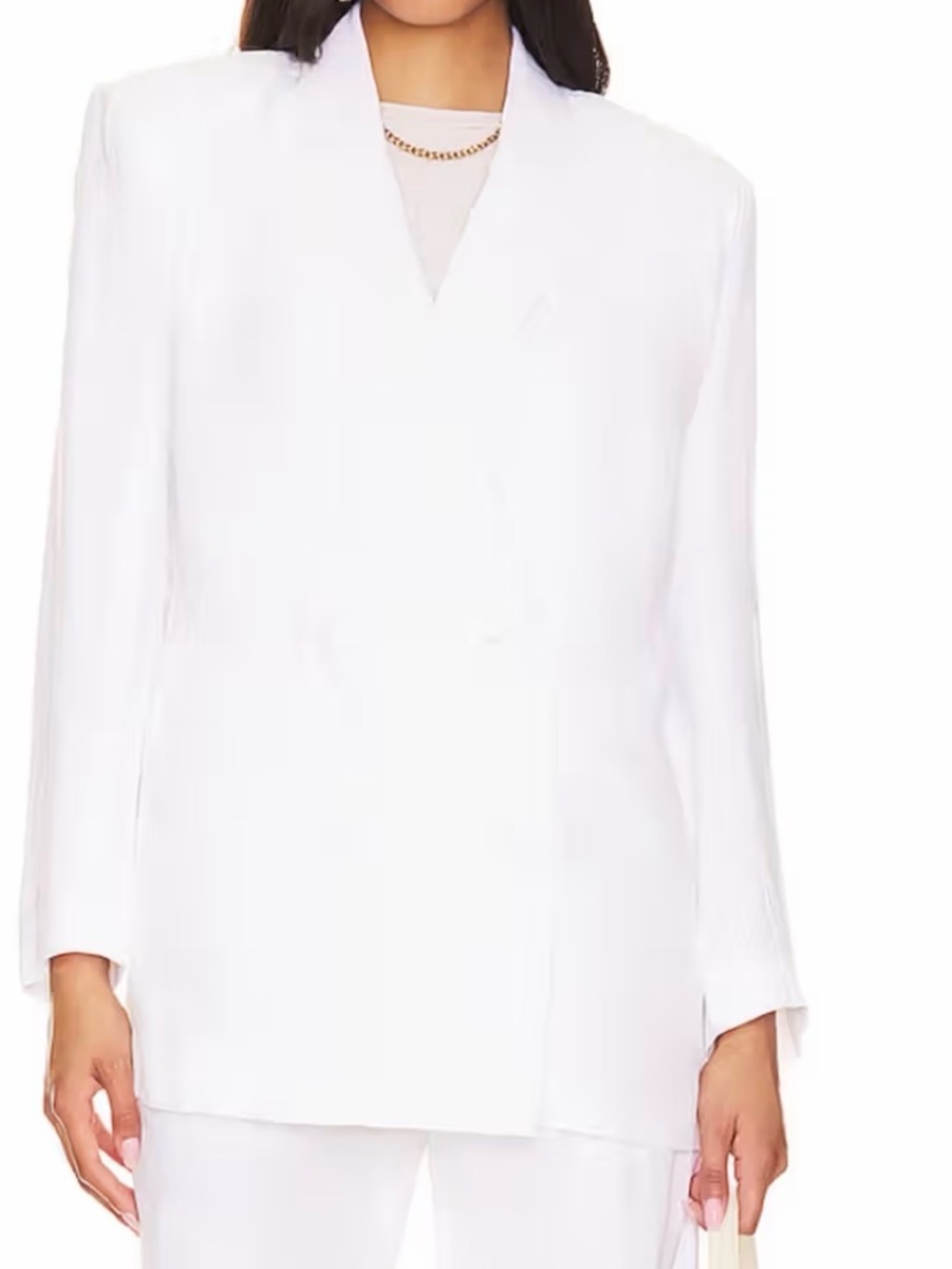 Steve Madden White Women's Double-Breasted Blazer